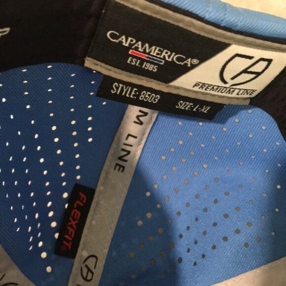 Bristol Pirates Hat Cap Fitted Mens L XL Powder Blue MILB Baseball Flexfit - Picture 9 of 9